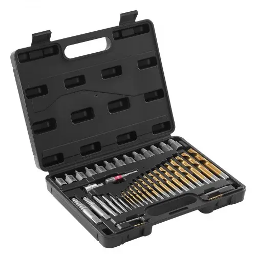 VEVOR Bolzenausdreher-Set mit Bohrern 41-tlg. Schraubenausdreher mit Adaptern & Stabilem Aufbewahrungskoffer, Schraubenlöser aus Cr-Mo-Stahl zum Entfernen von Bolzen & Muttern & Schrauben – Bild 8