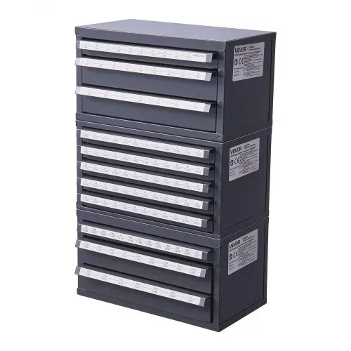 VEVOR Bohrer-Spenderschrank, 3-teilig, drei Schubladen für 1,6 mm bis 12,7 mm und Buchstabengrößen A bis Z, Bohrer-Organizer mit fünf Schubladen für Drahtstärken Nr. 1 bis Nr. 60, Stapelbarer Schrank – Bild 8