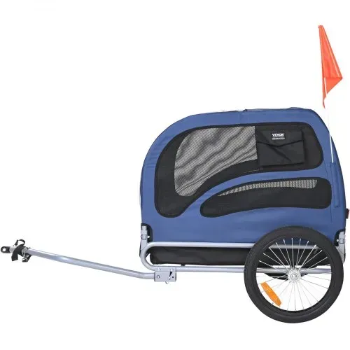 VEVOR Hundeanhänger 45 kg Fahrradanhänger Kohlenstoffstahl + 600D Oxford-Gewebe + PP faltbar 1440 x 725 x 845 mm als Anhänger Gefaltete Größe 810 x 570 x 195 mm Blau – Bild 9