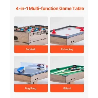 VEVOR 4 in 1 Kombi-Spieltisch-Set Airhockey-Tisch (81 cm), Multi-Kombinationstisch mit Pool-Billard & Hockey & Tischfußball & Pingpong & Pushern & Pucks, für Kinder Familienspielzimmer Büro VEVOR 4 in 1 Kombi-Spieltisch-Set Airhockey-Tisch (81 cm), Multi-Kombinationstisch mit Pool-Billard & Hockey & Tischfußball & Pingpong & Pushern & Pucks, für Kinder Familienspielzimmer Büro