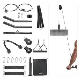 VEVOR Kabelzug, 2 Stück Latzug bis 150 kg Belastbar, Krafttrainingsgerät mit Latzugstange Seilzug, Übungen für Arme Rücken Schultern, Pulley System DIY Latzugturm für Heimtrainer Fitnesscenter Zuhause VEVOR Kabelzug, 2 Stück Latzug bis 150 kg Belastbar, Krafttrainingsgerät mit Latzugstange Seilzug, Übungen für Arme Rücken Schultern, Pulley System DIY Latzugturm für Heimtrainer Fitnesscenter Zuhause