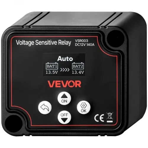 VEVOR Trennrelais, 12 V, 140 A, Doppelbatterie Isolator mit LCD-Bildschirm, intelligenter Batterietrennschalter für Lithium- und Blei-Säure-Batterien, für Auto, LKW, Wohnmobil, UTV, ATV, Boot – Bild 10