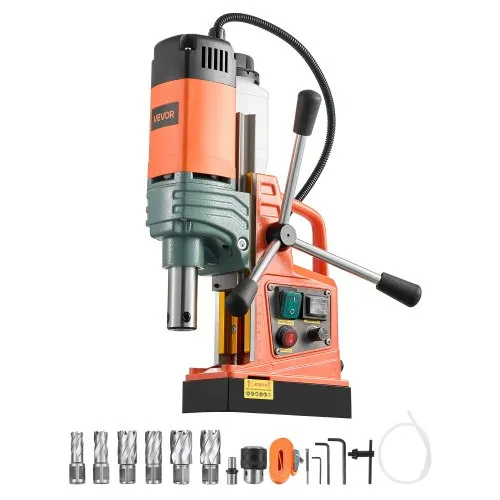 VEVOR Magnetbohrmaschine, 1450-W-Motor, 50 mm Kernbohrdurchmesser, 13000 N Magnetkraft, Elektrische Kernbohrmaschine mit 6 Kernbohrern, Variable Drehzahl, Bohrmaschine für Metalloberflächen VEVOR Magnetbohrmaschine, 1450-W-Motor, 50 mm Kernbohrdurchmesser, 13000 N Magnetkraft, Elektrische Kernbohrmaschine mit 6 Kernbohrern, Variable Drehzahl, Bohrmaschine für Metalloberflächen
