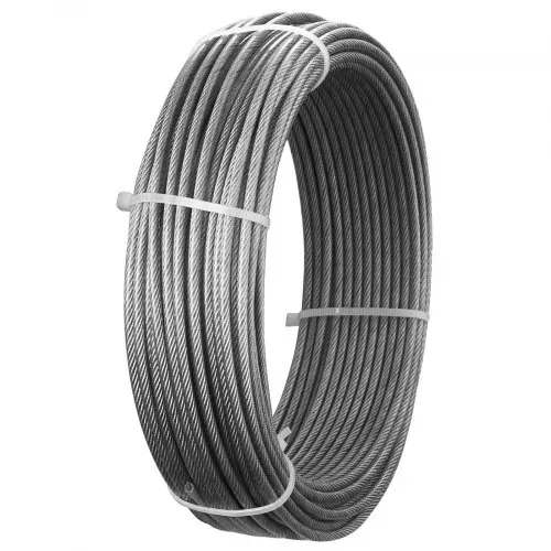 VEVOR Edelstahldrahtseil φ3,2 mm 30,5 m Länge, Drahtseil aus Edelstahl 304 mit einer Bruchlast von 2,94 kN, 7x7 Litzen Stahldraht, Geländerseil für Terrassengeländer, Gartenspaliere – Bild 10