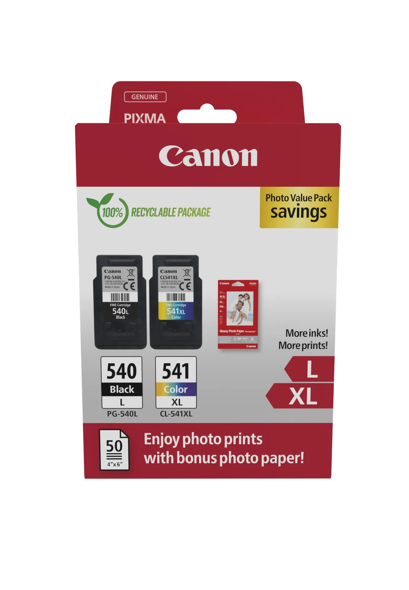 Canon PG540L/CL541XL Photo Value Pack Canon PG540L/CL541XL Photo Value Pack
