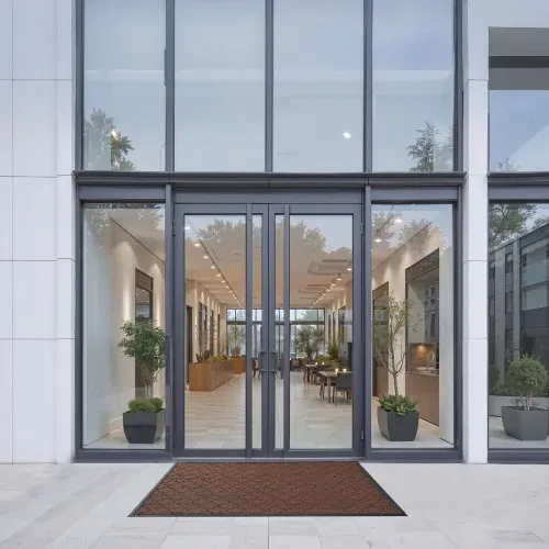 VEVOR Fußmatte für die Vordertür, 1194 x 889 mm, gewerbliche Bodenmatte für drinnen und draußen, moderner, stilvoller Teppich mit TPE-Rückseite, strapazierfähiger, waschbarer Eingangsteppich für Flur, Balkon, Garage, Braun – Bild 7