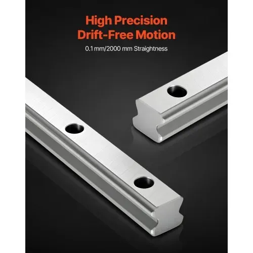 VEVOR Linearführungen, HGR20, 2er-Pack 2000 mm Linearführungen & 4 Stk. Gleitblöcke, rostfreier & hochpräziser Satz, für Heimwerker, CNC-Fräsen, Drehmaschinen, Fräsmaschinen, 3D-Drucker – Bild 4