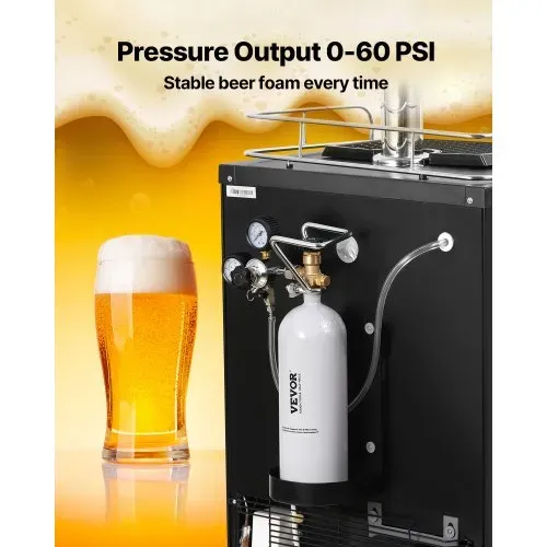 VEVOR CO2-Tank (2 kg) CO2 Flasche aus legiertem Stahl, CO2-Lufttank mit grauer Sprühbeschichtung, DIN477-Ventil, Griff und einstellbarem Druck, TÜV-geprüfter Gaszylinder für Fassbierausschank ohne CO₂ – Bild 3
