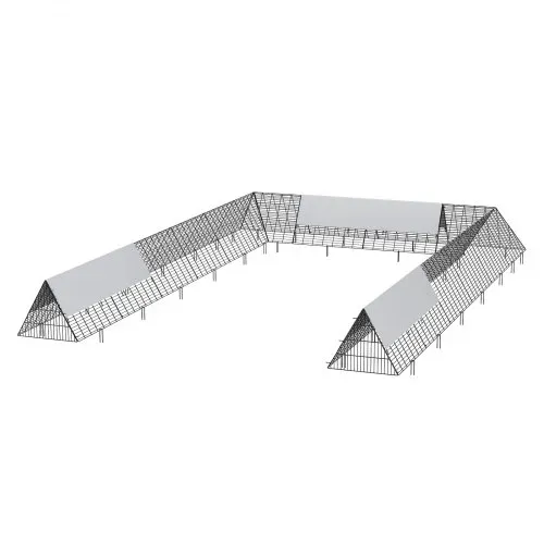 VEVOR Hühnertunnel, 600 x 400 x 61,5 cm, Hühnerstall für den Hof, tragbare Freilaufgehege für draußen mit Eckrahmen, 2 Sets, geeignet für Hühner, Enten, Kaninchen – Bild 9