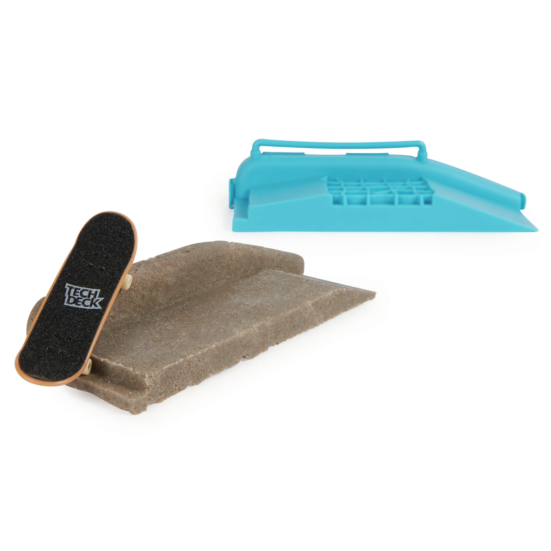 Tech Deck Concrete - Fingerboard-Rampe zum Selberbauen aus wiederverwendbarem Beton-Material, mit Fingerboard von Enjoi, ab 6 Jahren – Bild 2