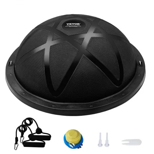 VEVOR Halb-Gymnastikball-Trainer, 23 Zoll Balance Ball Trainer, 660 lbs Tragkraft Stabilitätsball, Yoga-Ball mit Widerstandsbändern und Pumpe, Kraft-Fitnessball für das Heim-Fitnessstudio, Ganzkörpertraining, Schwarz VEVOR Halb-Gymnastikball-Trainer, 23 Zoll Balance Ball Trainer, 660 lbs Tragkraft Stabilitätsball, Yoga-Ball mit Widerstandsbändern und Pumpe, Kraft-Fitnessball für das Heim-Fitnessstudio, Ganzkörpertraining, Schwarz