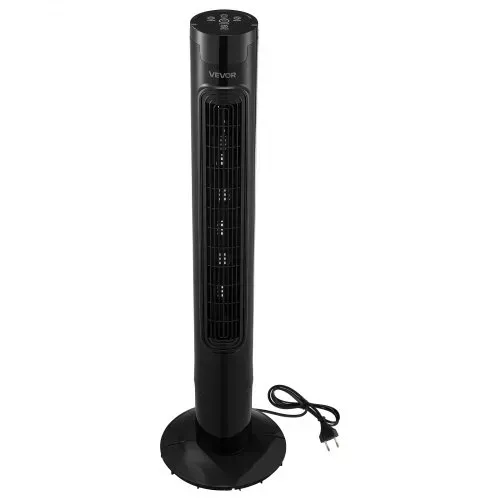 VEVOR 50W Turmventilator, 985 mm Säulenventilator mit 3 Geschwindigkeiten 3 Modi 7,5 Std. Timer, 50° Oszillierender Ventilator mit Fernbedienung, Leiser Standventilator für Schlafzimmer Büro, Schwarz – Bild 10