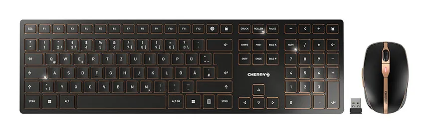 CHERRY DW 9100 SLIM Tastatur Maus enthalten Universal RF Wireless + Bluetooth QWERTZ Deutsch Schwarz CHERRY DW 9100 SLIM Tastatur Maus enthalten Universal RF Wireless + Bluetooth QWERTZ Deutsch Schwarz