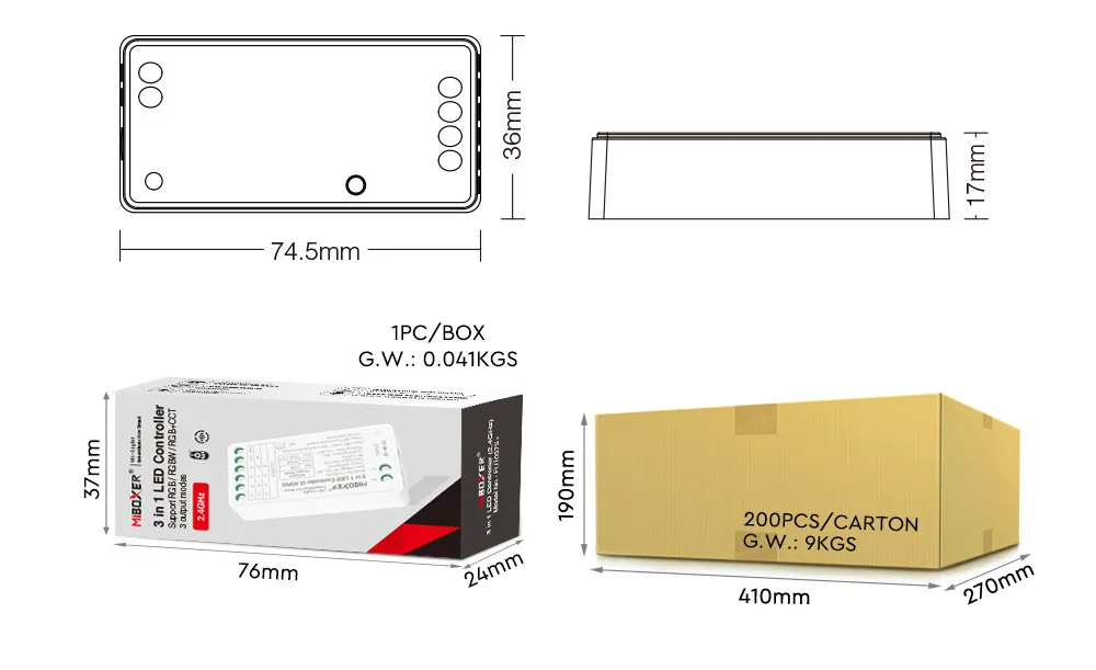MiBoxer FUT037S+ LED Controller 3in1 (RGB/RGB-W/RGB+CCT) DC12/24V 2,4G – Bild 4