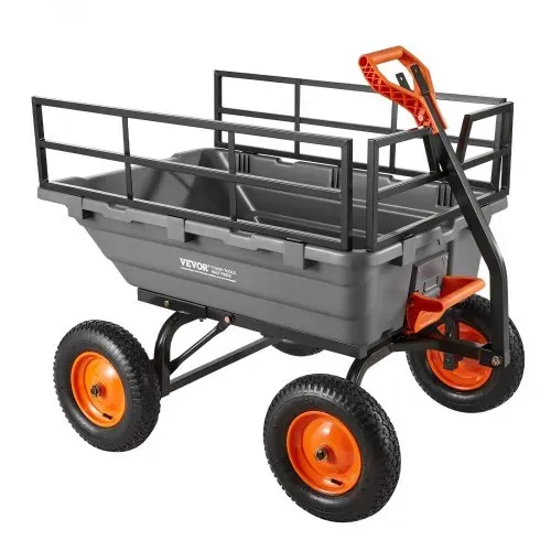 VEVOR Gartenwagen 680 kg, Transportwagen mit Kippfunktion, Handwagen mit 2-in-1-Kippgriff, Transportkarre, Handkarre, Bollerwagen, Bastelwagen, Kippwagen für Pflanzen, Erde & Erntegut – Bild 10