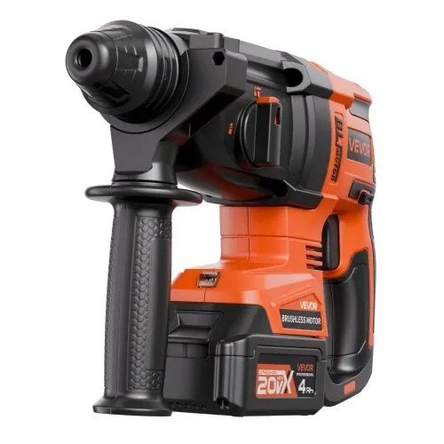 VEVOR 20 V bürstenloser Akku-Bohrhammer kabellos, Lithium-Ionen 28 mm Bohrhammer, SDS-Plus Elektro-Leichtbausatz mit Akku & Ladegerät & Tragekoffer, 4 Funktionen, 1200 U/min, 5300 BPM – Bild 8