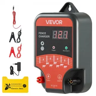 VEVOR Weidezaungerät, 12 kV 3 J, AC/DC Elektrozaungerät mit LED-Anzeige, Reichweite 3 km, leistungsstarkes Plug-in-Ladegerät, zum Schutz von Eindringen vor Wildtieren für Nutztiere & Geflügel VEVOR Weidezaungerät, 12 kV 3 J, AC/DC Elektrozaungerät mit LED-Anzeige, Reichweite 3 km, leistungsstarkes Plug-in-Ladegerät, zum Schutz von Eindringen vor Wildtieren für Nutztiere & Geflügel