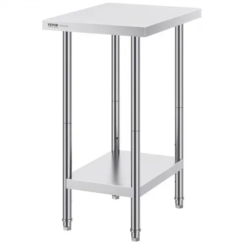 VEVOR Zubereitungstisch aus Edelstahl, robuster Arbeitstisch aus Metall mit 3 einstellbaren Höhenstufen, gewerbliche Arbeitsstation für Küche, Garage, Restaurant, Hinterhof 610 x 457 x 864 mm – Bild 8