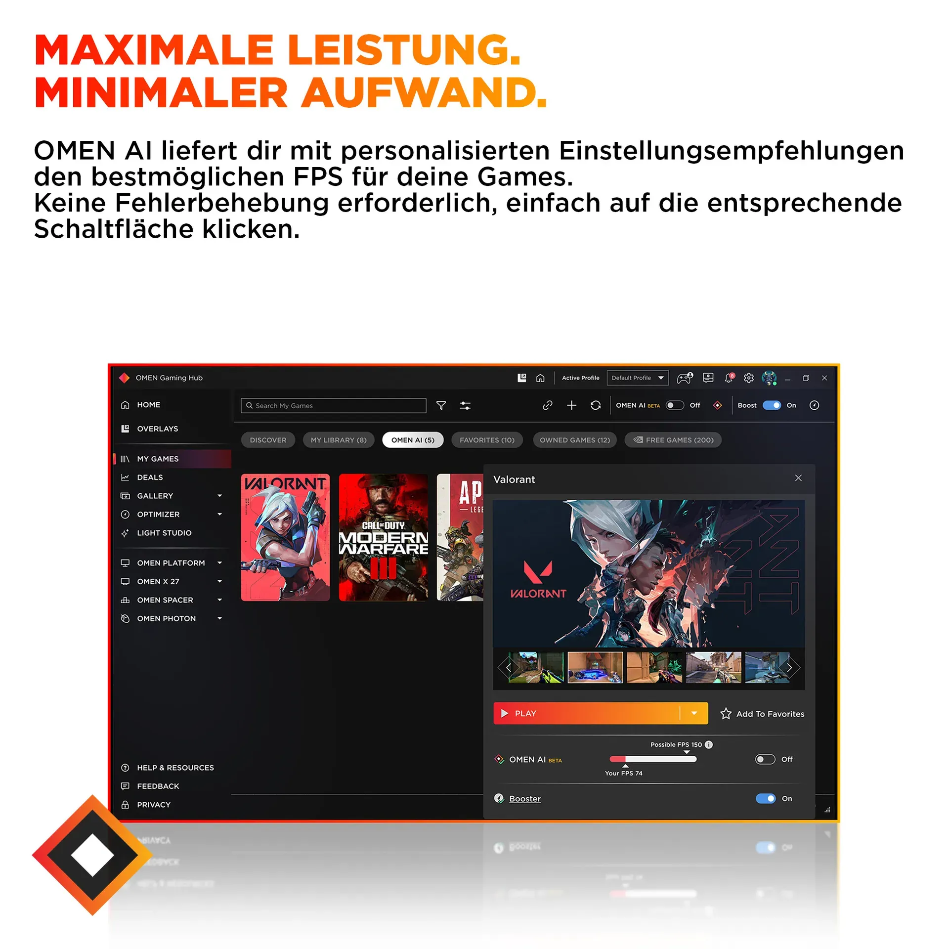 HP OMEN 16L TG03-0150ng AMD Ryzen™ 5 16 GB DDR5-SDRAM NVIDIA GeForce RTX 5060 FreeDOS Tower PC Schwarz – Bild 7