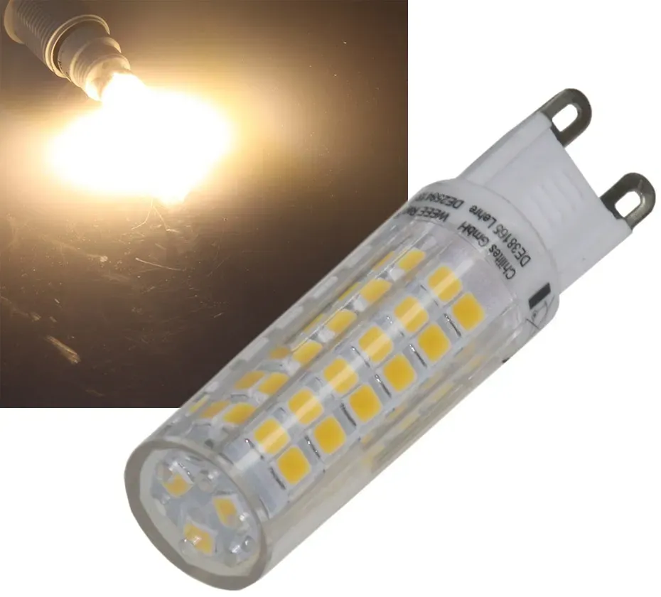 LED Stiftsockel G9, 6W, 590lm 3000k, 330°, 230V, warmweiß LED Stiftsockel G9, 6W, 590lm 3000k, 330°, 230V, warmweiß