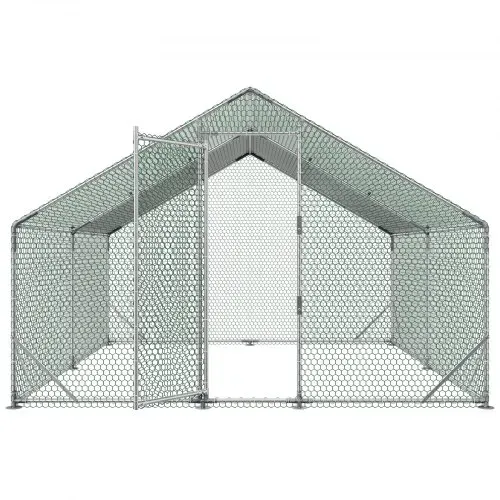 VEVOR Hühnerstall, 3x3x2 m, Begehbarer Hühnerauslauf mit Wasserdichter Abdeckung & Stabilem Rahmen, Geflügelkäfig mit Spitzdach, Freilaufgehege, Geflügelstall für Kaninchen, Hühner, Gänse – Bild 8