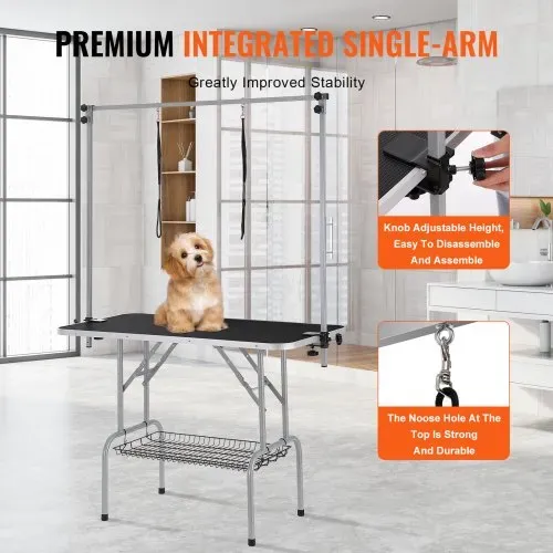 VEVOR Trimmtisch 1300x617x1818mm Schertisch Edelstahl Hundepflegetisch 150kg Tragfähigkeit Frisiertisch Hund Faltbar Tierpflegetisch 1137,9x609,6mm Desktop Ideal für Baden Trimmen Trocknen Bürsten – Bild 3