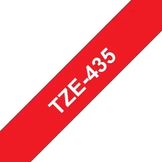 Brother TZE-435 Etiketten erstellendes Band Weiss auf Rot Brother TZE-435 Etiketten erstellendes Band Weiss auf Rot