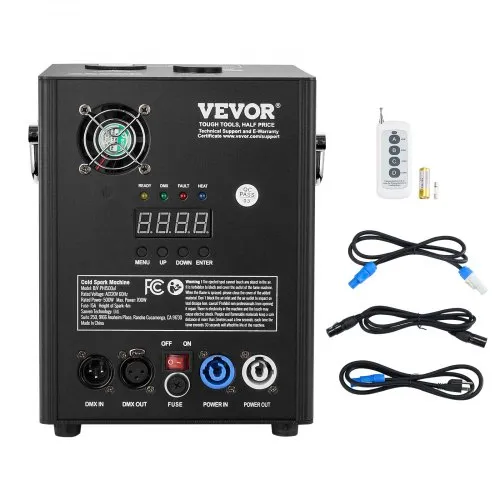 VEVOR Funkenmaschine 500 W Pyrotechnikmaschine Aluminiumlegierung Feuerwerksmaschine DMX Controller Einstellbar 2–4m Cold Spark Machine 7 min pro Nachladen Ideal für Hochzeit, DJ Show, Partys VEVOR Funkenmaschine 500 W Pyrotechnikmaschine Aluminiumlegierung Feuerwerksmaschine DMX Controller Einstellbar 2–4m Cold Spark Machine 7 min pro Nachladen Ideal für Hochzeit, DJ Show, Partys