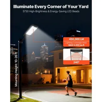 VEVOR Solar Straßenlaterne 450000LM, Straßenlampe 8000W, Solarleuchte mit Dämmerungssensor, LED-Flutlicht mit Bewegungsmelder, IP67 wasserdichte Außenbeleuchtung, für Einfahrt & Hof, 2er-Pack VEVOR Solar Straßenlaterne 450000LM, Straßenlampe 8000W, Solarleuchte mit Dämmerungssensor, LED-Flutlicht mit Bewegungsmelder, IP67 wasserdichte Außenbeleuchtung, für Einfahrt & Hof, 2er-Pack