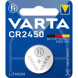 Lithium-Knopfzelle VARTA “Electronics“, CR 2450, 560mAh, 3V, 1er-Blister Lithium-Knopfzelle VARTA “Electronics“, CR 2450, 560mAh, 3V, 1er-Blister