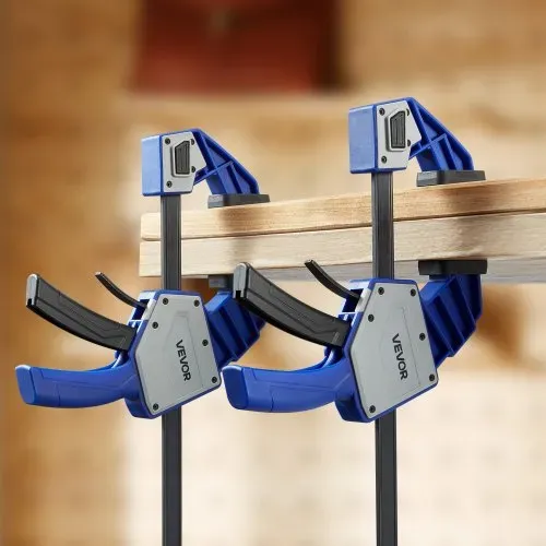 VEVOR Stangenklemmen für Holzbearbeitung 2 Stk. 60,96 cm Öffnung, Quick-Grip F-Klemme mit 154 kg Belastungsgrenze, 84,6 mm Tiefe, Klemmen Set aus Kunststoff & Karbonstahl, Metallbearbeitung – Bild 7