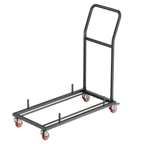 VEVOR Klappstuhlständer, 136 kg Tragkraft, L-förmiger horizontaler Stuhlwagen für 25 Stühle, robuster Stuhl-Aufbewahrungswagen aus Metall mit Gummirädern und -haltern, großer Stuhlhalter, Mattschwarz – Bild 10