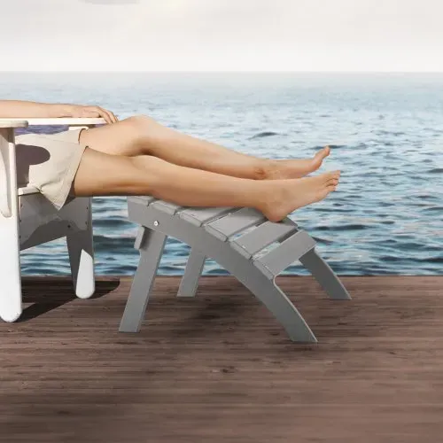 VEVOR Fußstütze für Adirondack-Stühle, 547x480x377 mm, klappbarer Adirondack-Ottomane aus HDPE-Kunststoff, Gartenstuhl, weit verbreitet für Außenbereich, Veranda, Pool, Rasen, Hinterhof, grau – Bild 7