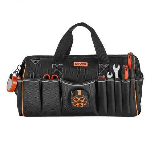 VEVOR Werkzeugtasche 51x25x28cm, Aufbewahrungstasche mit 14 Innen- & 19 Außenfächern, Wasserfester Werkzeug-Organizer aus Polyester mit Schultergurt & Reißverschluss, Werkzeugbeutel für Handwerker – Bild 8
