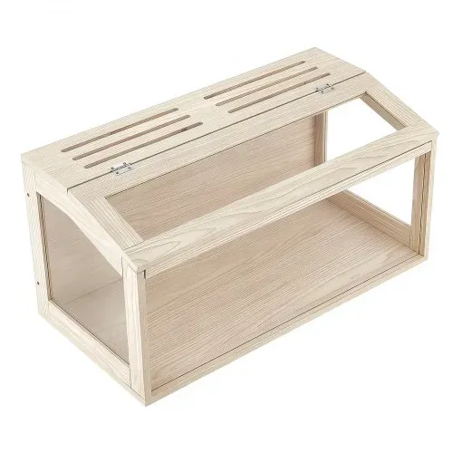 VEVOR Hamsterkäfig Nagerkäfig Nagarium Hamstergehege Holz 810x410x410mm, 270°-Sichtfenster Nagersicher mit Deckel Belüftung für Goldhamster Zwerghamster Meerschweinchen Rennmäuse – Bild 8