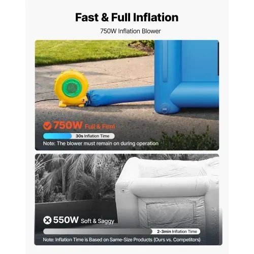 VEVOR Aufblasbare Lackierkabine 4x2,5x2,5 m Spritzkabine Lackierzelt Blau, mit 750-W-Gebläse Aktivkohlefiltration Transparentem PVC-Fenster für Fahrräder Motorräder & Kleine Möbelstücke Tragbar – Bild 4