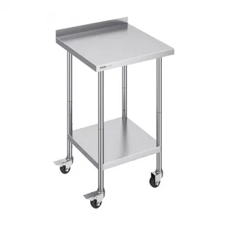 VEVOR Edelstahl-Arbeitstisch, kommerzieller Lebensmittelzubereitungs-Arbeitstisch mit Rollen, Vorbereitungs-Arbeitstisch, Arbeitstisch mit einstellbarer Höhe für Restaurant 610 x 610 x 1005,6 mm VEVOR Edelstahl-Arbeitstisch, kommerzieller Lebensmittelzubereitungs-Arbeitstisch mit Rollen, Vorbereitungs-Arbeitstisch, Arbeitstisch mit einstellbarer Höhe für Restaurant 610 x 610 x 1005,6 mm