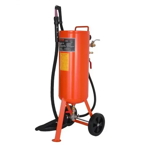 VEVOR Mobiles Sandstrahlgerät 37 L Sandstrahlanlage 2,3 m Arbeitsschlauch Sandstrahler 60–110 PSI Arbeitsdruck ideal zum Entfernen von Rost, Farbe, Flecken und das Polieren großer Flächen – Bild 8