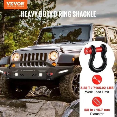 VEVOR 4er-Pack 5/8 Zoll D-Ring-Schäkel mit 3/4 Zoll Schraubstift 13000kg Bruchfestigkeit VEVOR 4er-Pack 5/8 Zoll D-Ring-Schäkel mit 3/4 Zoll Schraubstift 13000kg Bruchfestigkeit