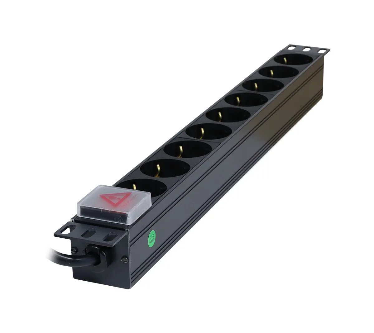 ALLNET 19"zbh. Steckdosenleiste, 9xDosen(CEE7)->Stecker(CEE7), Schalter, Schwarz, Synergy 21 – Bild 4