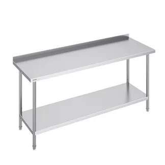 VEVOR Edelstahl-Arbeitstisch, gewerblicher Arbeitstisch zur Lebensmittelzubereitung, Arbeitstisch aus Metall mit einstellbarer Höhe für Restaurant, Zuhause und Hotel 610 x 1829 x 914 mm VEVOR Edelstahl-Arbeitstisch, gewerblicher Arbeitstisch zur Lebensmittelzubereitung, Arbeitstisch aus Metall mit einstellbarer Höhe für Restaurant, Zuhause und Hotel 610 x 1829 x 914 mm