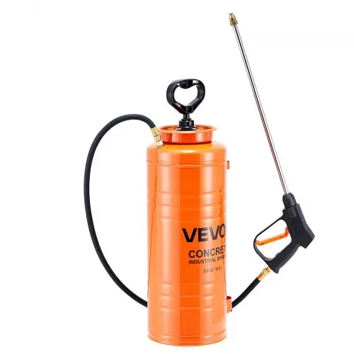 VEVOR Drucksprüher Industriell, 13,2L Edelstahl-Sprühgerät, Hochleistungs-Pumpsprüher, Stab mit ergonomischem Pistolengriff, Schlauch, 2 Messingdüsen, ideal für Bau, Garten – Bild 9