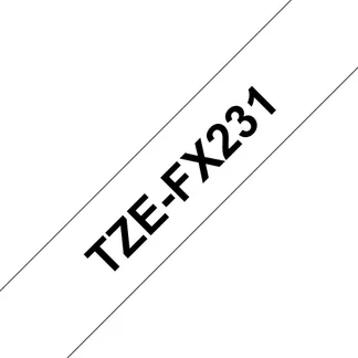 Brother TZE-FX231 Etiketten erstellendes Band Schwarz auf weiss TZ Brother TZE-FX231 Etiketten erstellendes Band Schwarz auf weiss TZ