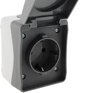 NUQUI Feuchtraum Steckdose IP54, Aufputz, 250V~/ 16A NUQUI Feuchtraum Steckdose IP54, Aufputz, 250V~/ 16A