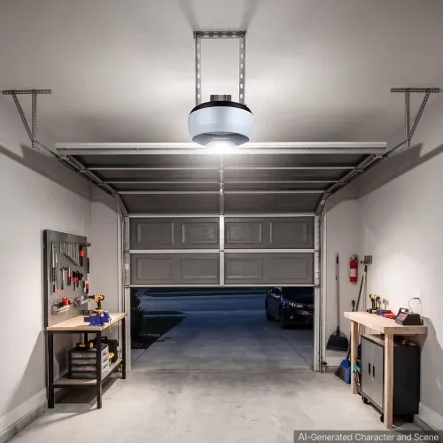 VEVOR Garagentorantrieb 600 N Garagentoröffner Hochleistungs-Kettenantrieb, für Private Garagen, 4-tlg. Schienensystem, 2 Handsender & LED-Beleuchtung, Ein-Tasten-Bedienung im Fahrzeug, Schwarz & Weiß – Bild 7