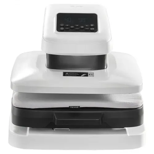 VEVOR automatische Hitzepresse (38 x 38 cm) T-Shirt-Presse mit automatischer Freigabe & einstellbarem Druck, Digitalanzeige, Transferpresse für Sublimation Vinyl Wärmeübertragungsprojekte, Weiß – Bild 8