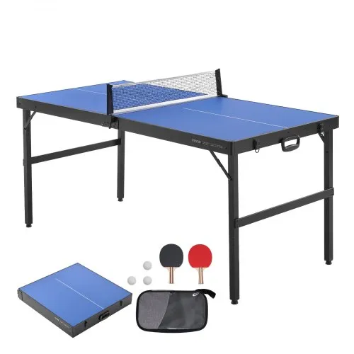 VEVOR Tischtennistisch Ping-Pong-Tisch, mittelgroße tragbare Tischtennisplatte, Tischtennisplatte aus MDF zusammenklappbar komplettes Set mit Netz, 2 Schlägern, 3 Bällen, Tragetasche, Griff VEVOR Tischtennistisch Ping-Pong-Tisch, mittelgroße tragbare Tischtennisplatte, Tischtennisplatte aus MDF zusammenklappbar komplettes Set mit Netz, 2 Schlägern, 3 Bällen, Tragetasche, Griff