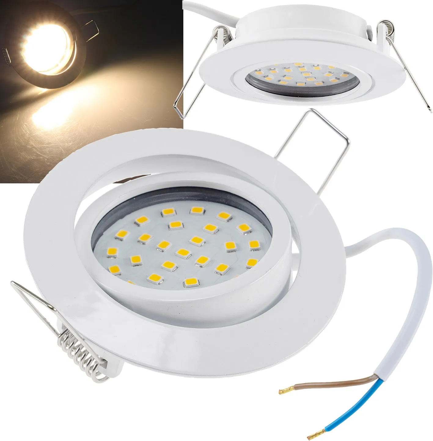LED-Einbauleuchte „Flat-26“ warmweiß 80x26mm, 3W, 370lm, weißes Gehäuse LED-Einbauleuchte „Flat-26“ warmweiß 80x26mm, 3W, 370lm, weißes Gehäuse