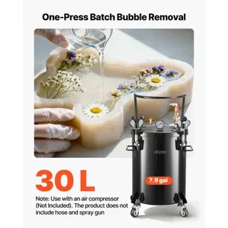 VEVOR Druckbehälter für Sprühfarbe, 30 L Drucktank aus Stahl mit 2 Anschlüssen (EU/AU) für Heimgebrauch Heimwerkerarbeiten Kunstkreationen, Farbbehälter mit großem Durchmesser & 4 Rollen VEVOR Druckbehälter für Sprühfarbe, 30 L Drucktank aus Stahl mit 2 Anschlüssen (EU/AU) für Heimgebrauch Heimwerkerarbeiten Kunstkreationen, Farbbehälter mit großem Durchmesser & 4 Rollen