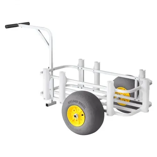 VEVOR Angelwagen Faltbar, 90,7kg Belastbarer Bollerwagen mit PU-Luftreifen, Transportwagen aus Kohlenstoffstahl mit 7 PP-Rutenhaltern, Multifunktionale Transportkarre für Angeln Camping Strand Outdoor – Bild 10